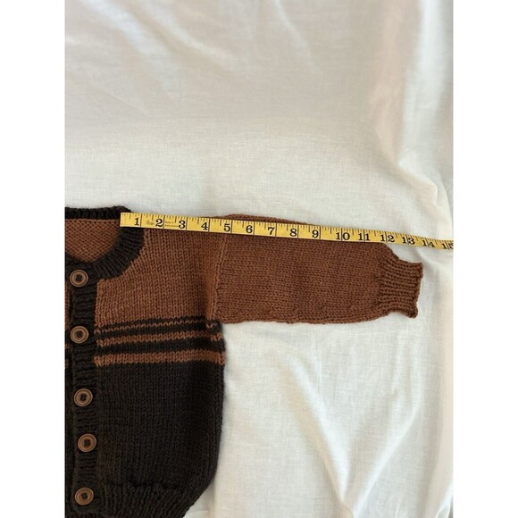 1-2T Boys Two-Tone, Hand Knitted Baby Cardigan Sweater, Warm, Soft & Comfy - Picture 5 of 14